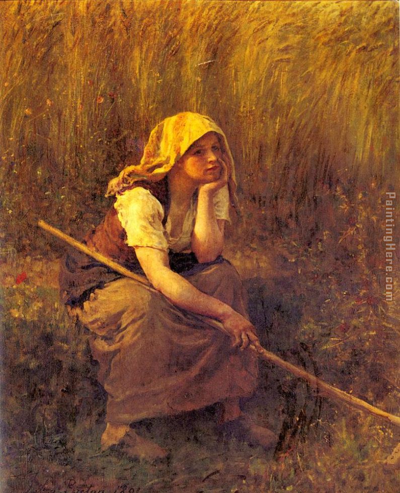 Summer painting - Jules Breton Summer art painting